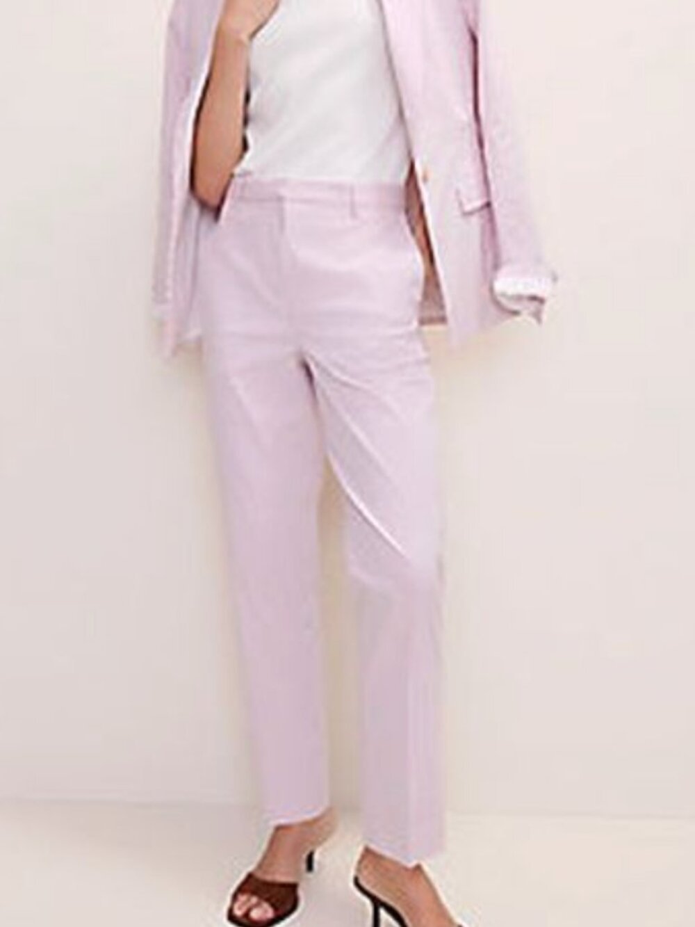 Ann Taylor The Ankle Pant in Seersucker Pink Stripe NWT